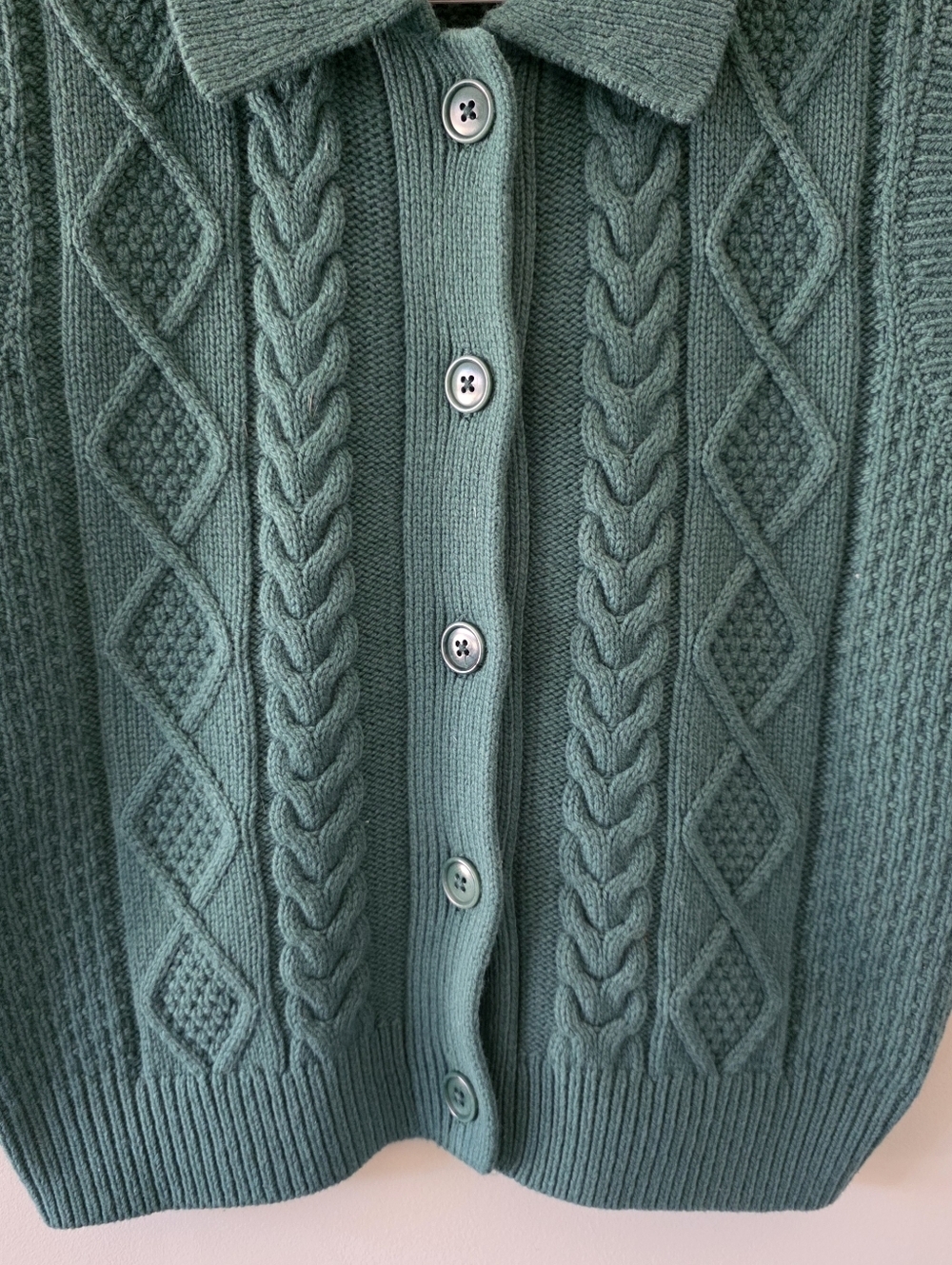 Sunday Best XS Coastal Cottagecore Fisherman Cable Knit Merino Wool Blend Vest - Picture 8 of 15